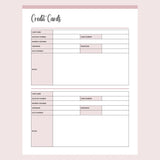 Printable Financial Account Information Templates - Page 2
