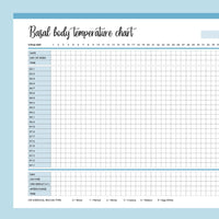 Printable Basal Body Temperature Chart - Blue