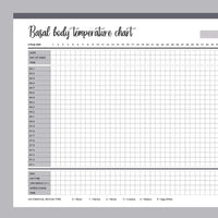 Printable Basal Body Temperature Chart - Grey