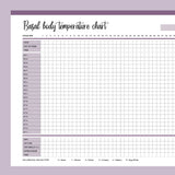 Printable Basal Body Temperature Chart - Purple