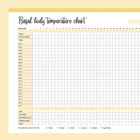 Printable Basal Body Temperature Chart - Yellow
