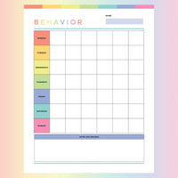 Printable Behaviour Chart For Kids