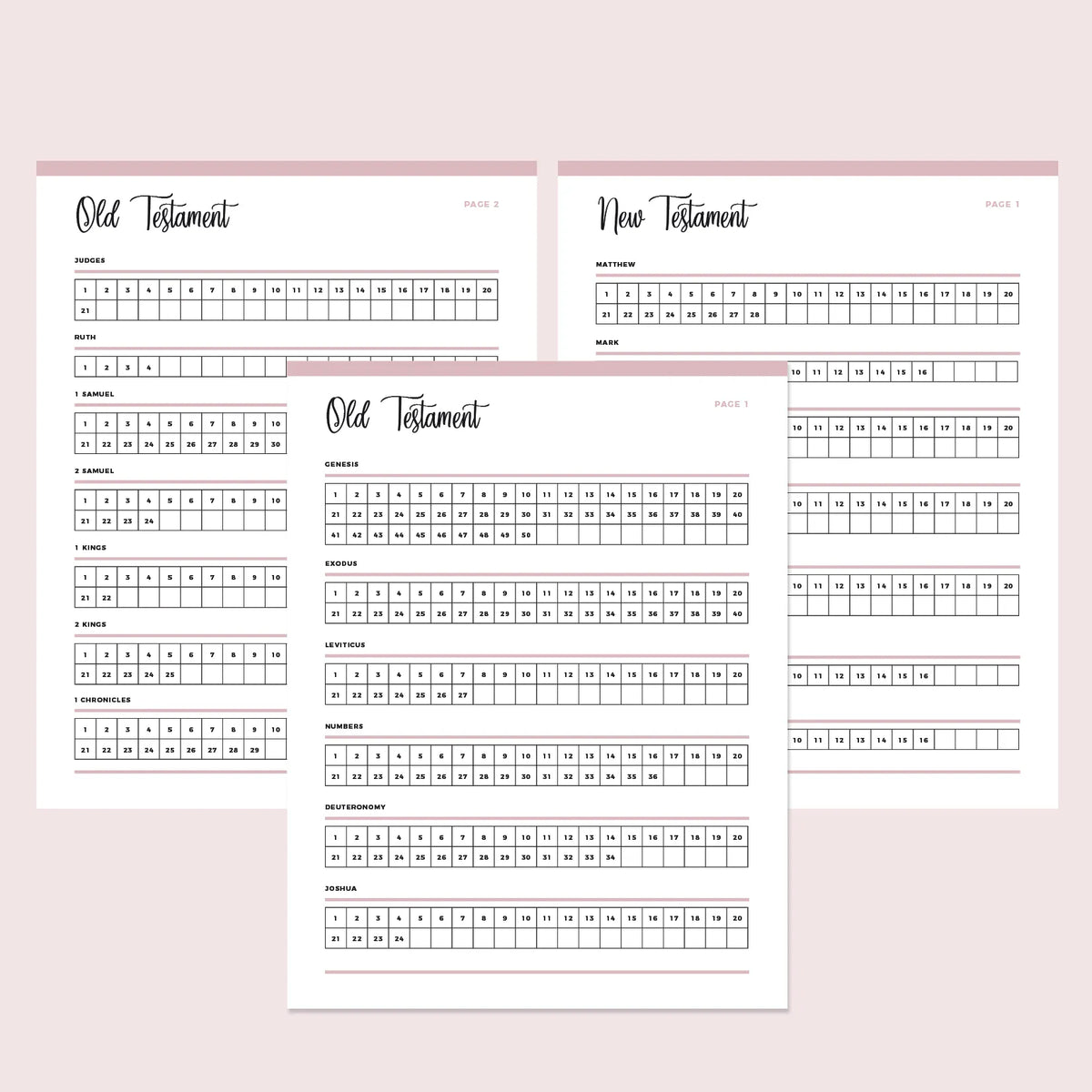 Printable Bible Chapter Checklist | PDF | A4 & US Letter – Plan Print Land