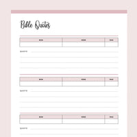 Printable Bible Quote Journal - Pink