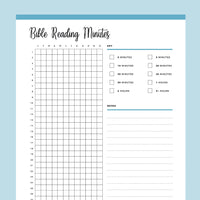 Printable Bible Reading Minutes Tracker - Blue