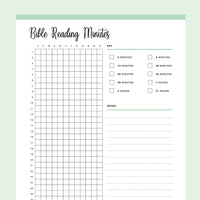 Printable Bible Reading Minutes Tracker - Green