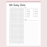 Printable Bible Reading Minutes Tracker