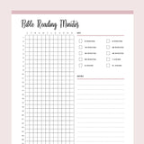 Printable Bible Reading Minutes Tracker - Pink
