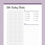 Printable Bible Reading Minutes Tracker - Purple