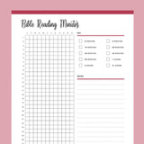 Printable Bible Reading Minutes Tracker - Red