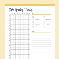 Printable Bible Reading Minutes Tracker - Yellow