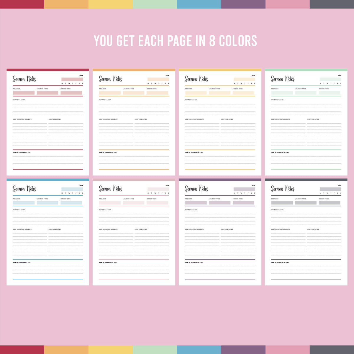 Printable Bible Reading Planner | Instant Download PDF | 46 PAGES ...