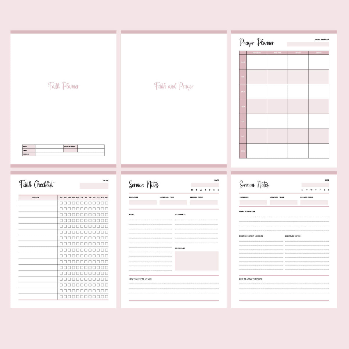 Printable Bible Reading Planner | Instant Download PDF | 46 PAGES ...