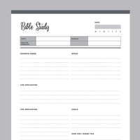 Printable Bible Study Planner - Grey
