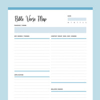 Printable Bible Verse Mapping Template - Blue