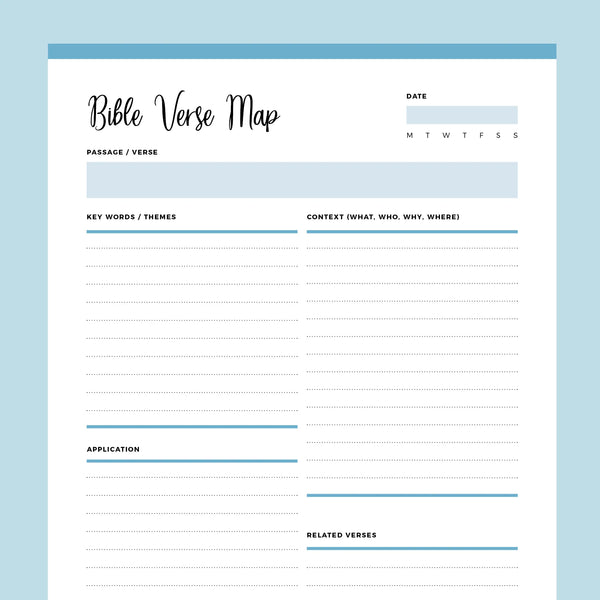 Bible Study Verse Mapping Printable Template Scripture 