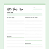 Printable Bible Verse Mapping Template - Green