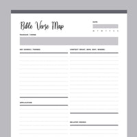 Printable Bible Verse Mapping Template - Grey