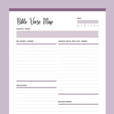 Printable Bible Verse Mapping Template - Purple
