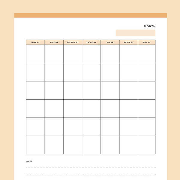 Printable Blank Monday To Sunday Calendar – Plan Print Land printable-blank-monday-to-sunday-calendar-plan-print-land