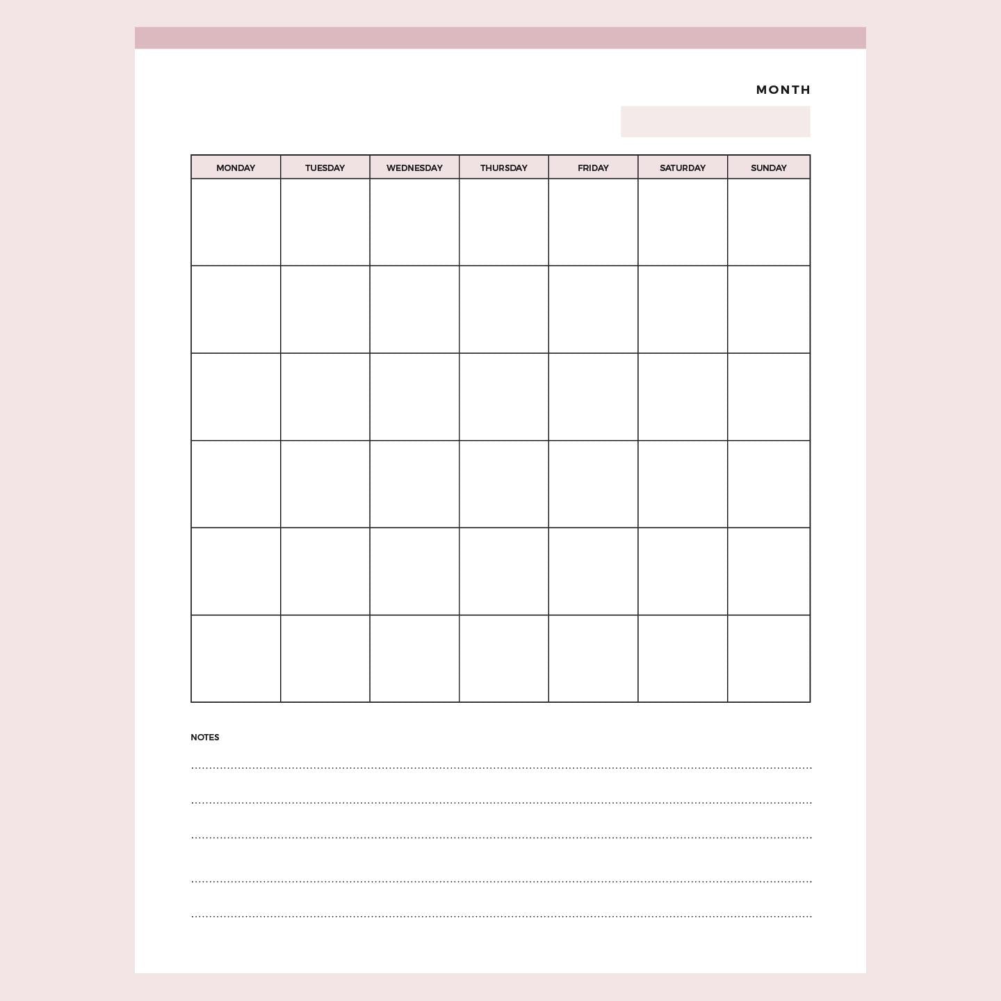 Printable Blank Monday To Sunday Calendar – Plan Print Land printable-blank-monday-to-sunday-calendar-plan-print-land