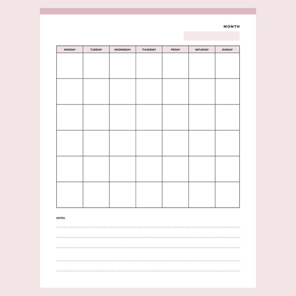 Printable Blank Monday To Sunday Calendar – Plan Print Land printable-blank-monday-to-sunday-calendar-plan-print-land