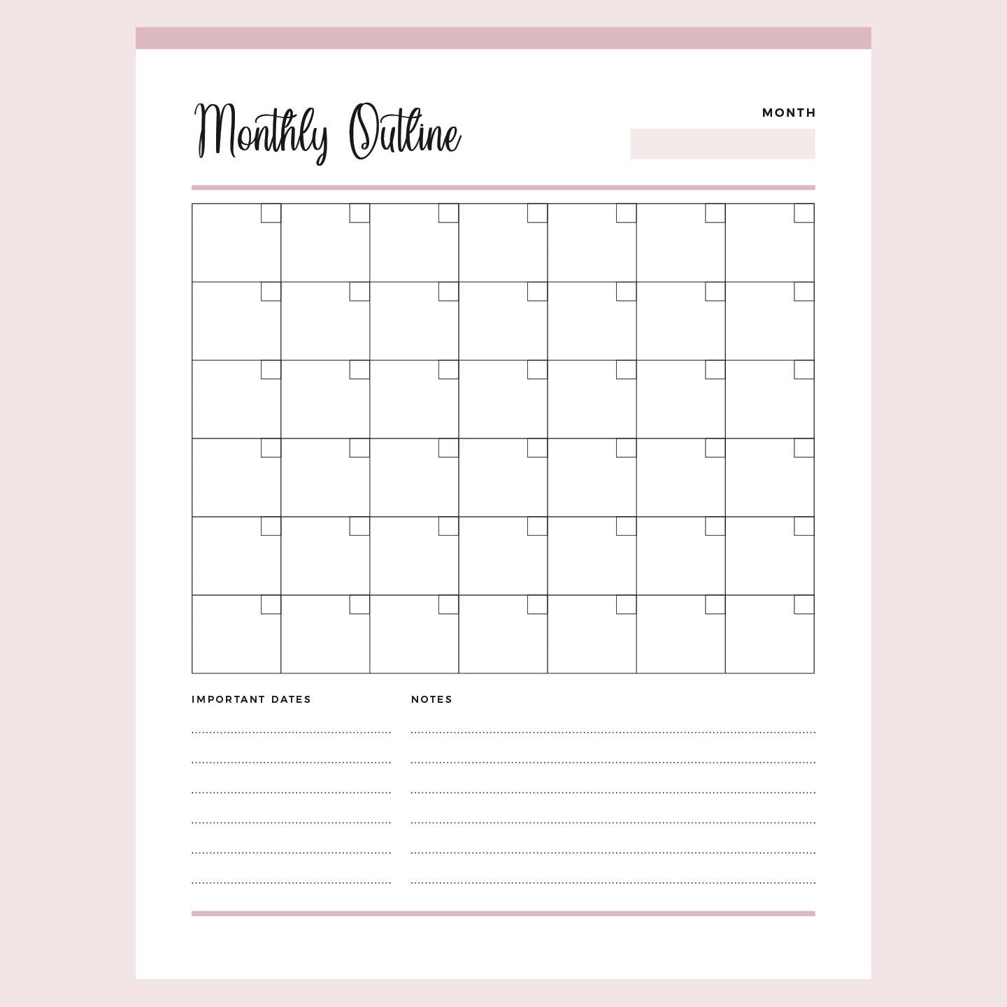 Printable Blank Monthly Outline – Plan Print Land printable-blank-monthly-outline-plan-print-land