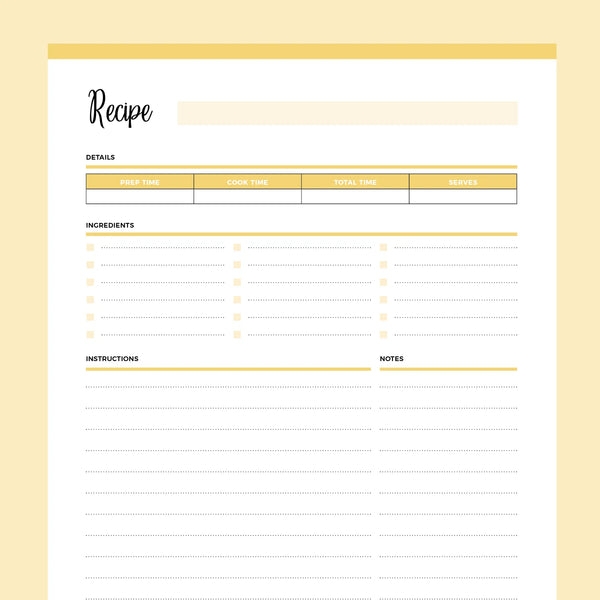 Create your own DIY Cookbook using printables and editable templates for  planners and binders! 