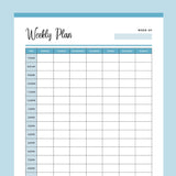 Printable Blank Weekly Plan - Blue