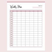 Printable Blank Weekly Plan