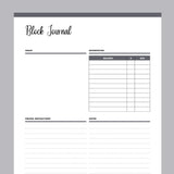 Printable Block Journal For Quilting - Grey