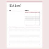 Printable Block Journal For Quilting