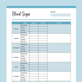 Printable Blood Sugar Chart - Blue