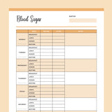 Printable Blood Sugar Chart - Orange