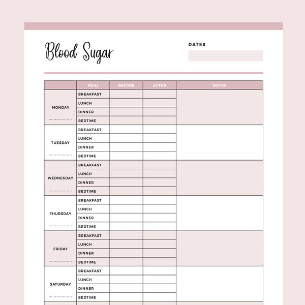 Printable Blood Sugar Chart | Instant Download PDF | Easy Download – Plan Print Land printable-blood-sugar-chart-instant-download-pdf-easy-download-plan-print-land