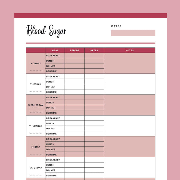 Printable Blood Sugar Chart | Instant Download PDF | Easy Download – Plan Print Land printable-blood-sugar-chart-instant-download-pdf-easy-download-plan-print-land
