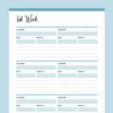 Printable Blood Work Records Template - Blue