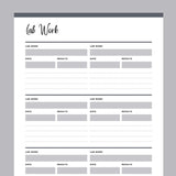 Printable Blood Work Records Template - Grey