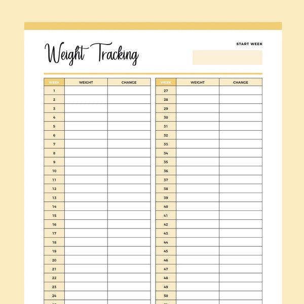 Weight Loss Tracker BASIC PDF Form  Weight Tracker PDF Form (Instant - Get  Fit Toolbox