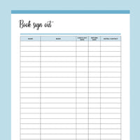 Printable Book Borrowing Sign-Out Form - Blue