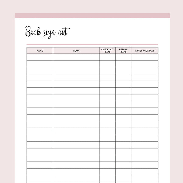 Printable Book Borrowing Sign-Out Form | Instant download PDF | A4 & US Letter – Plan Print Land printable-book-borrowing-sign-out-form-instant-download-pdf-a4-us-letter-plan-print-land