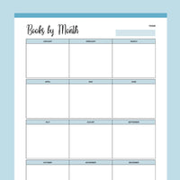 Printable Book Reading Calendar - Blue
