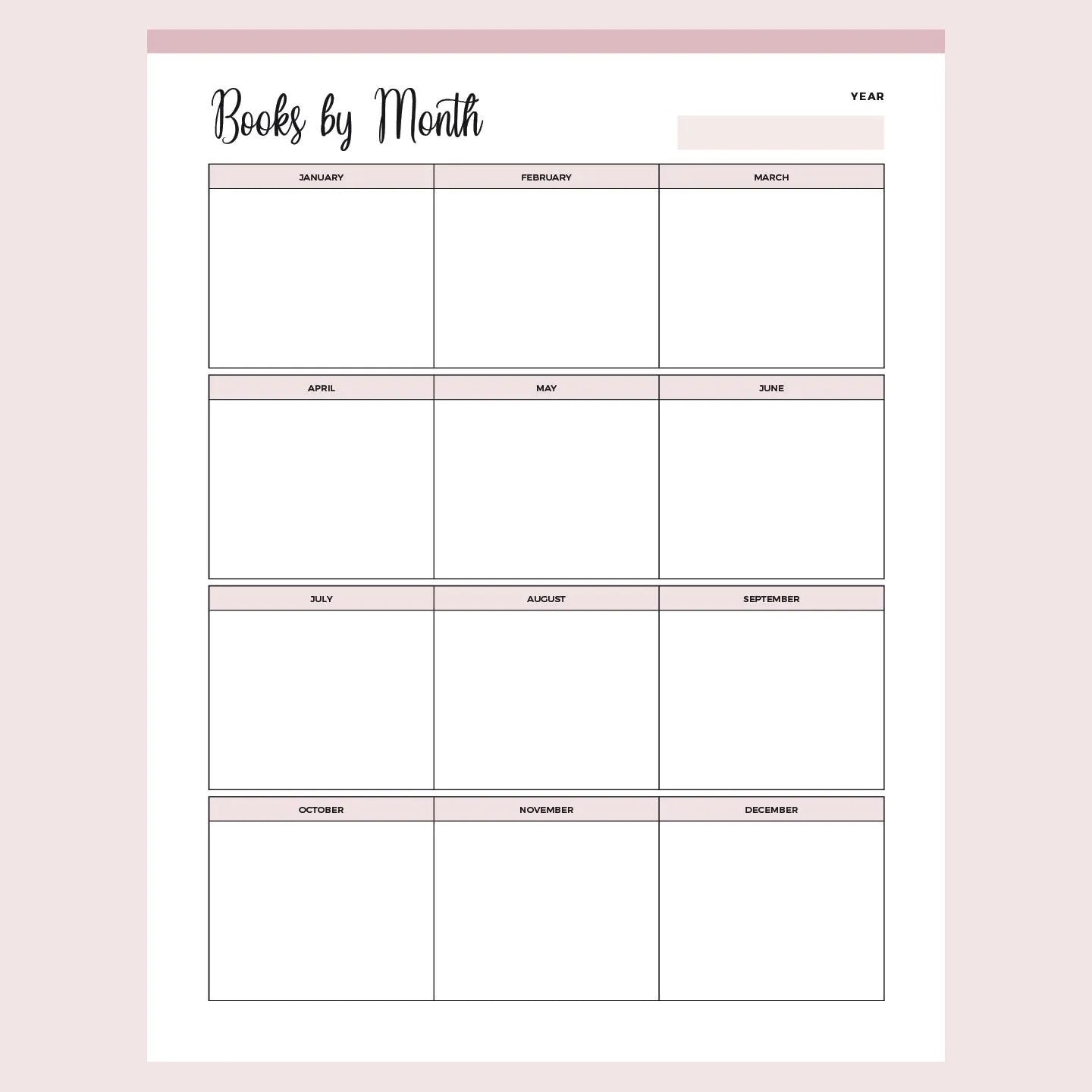 Printable Monthly Reading Log Calendar Printable Monthly Reading Log Calendar
