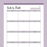 Printable Book Reading Calendar - Purple