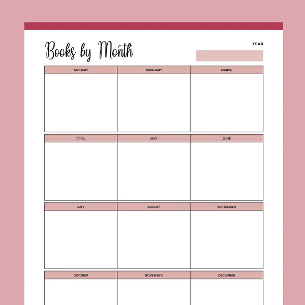 Printable Book Reading Calendar | Instant Download PDF – Plan Print Land printable-book-reading-calendar-instant-download-pdf-plan-print-land