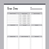 Printable Brain Dump Template - Grey
