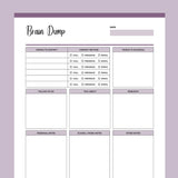 Printable Brain Dump Template - Purple