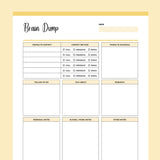 Printable Brain Dump Template - Yellow