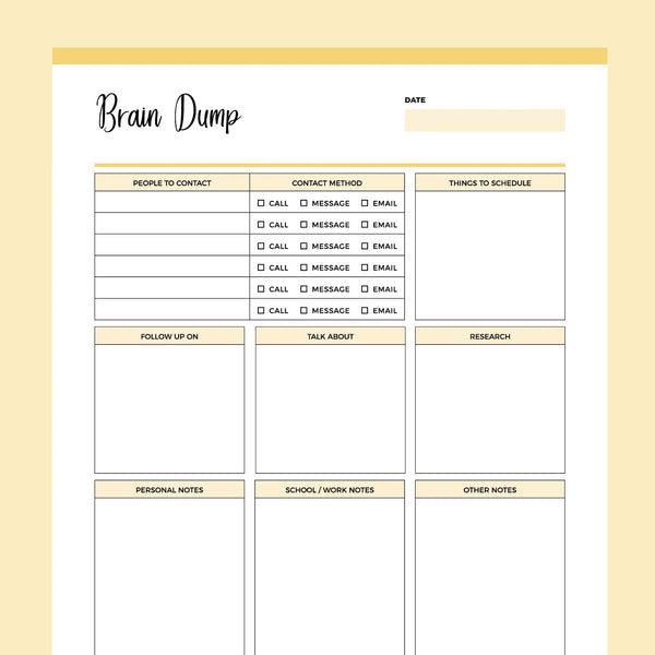 Printable Brain Dump Template | Instant download PDF | A4 & US Letter – Plan Print Land printable-brain-dump-template-instant-download-pdf-a4-us-letter-plan-print-land