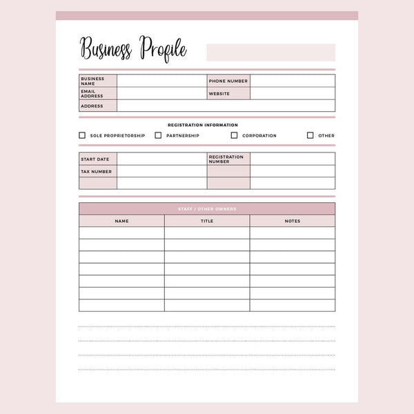 Business Profile Form